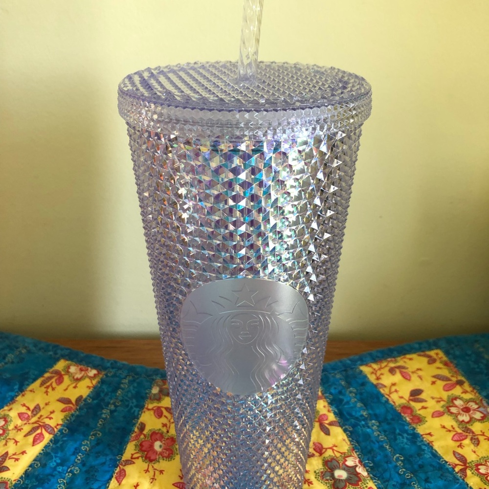 Starbucks Textured Tumbler Straw 24oz New Venti size White Clear Pearl Jeweled